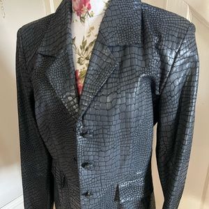 Vintage “Snake Skin” Leather Coat